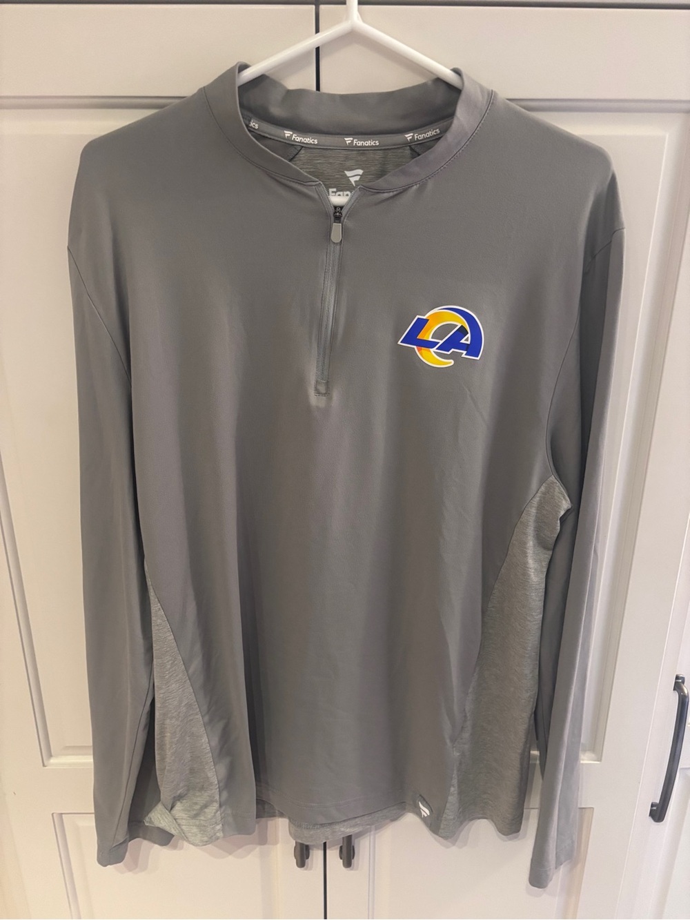 Los Angeles Rams Gray Quarter-Zip Long Sleeve Shirt - Fanatics large